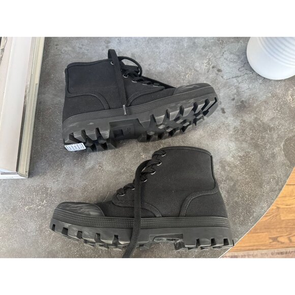 Céline Black Patapans Lace-Up Boots Size 35 - Picture 8 of 9